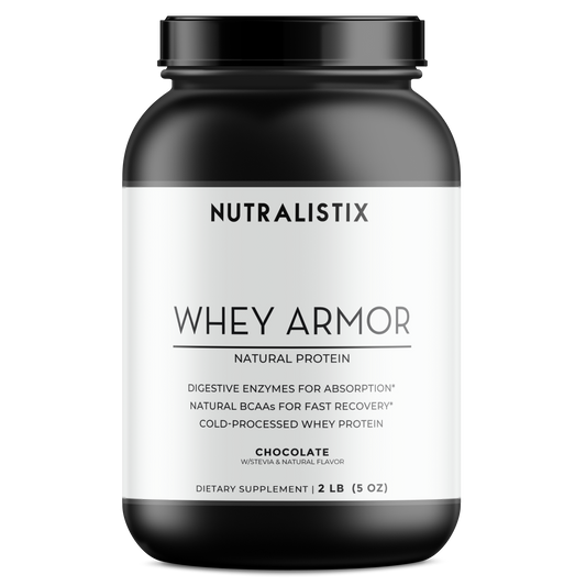 2lb Whey Armor Natural Protein Chocolate w/Stevia & Natural Flavor Non - GMO