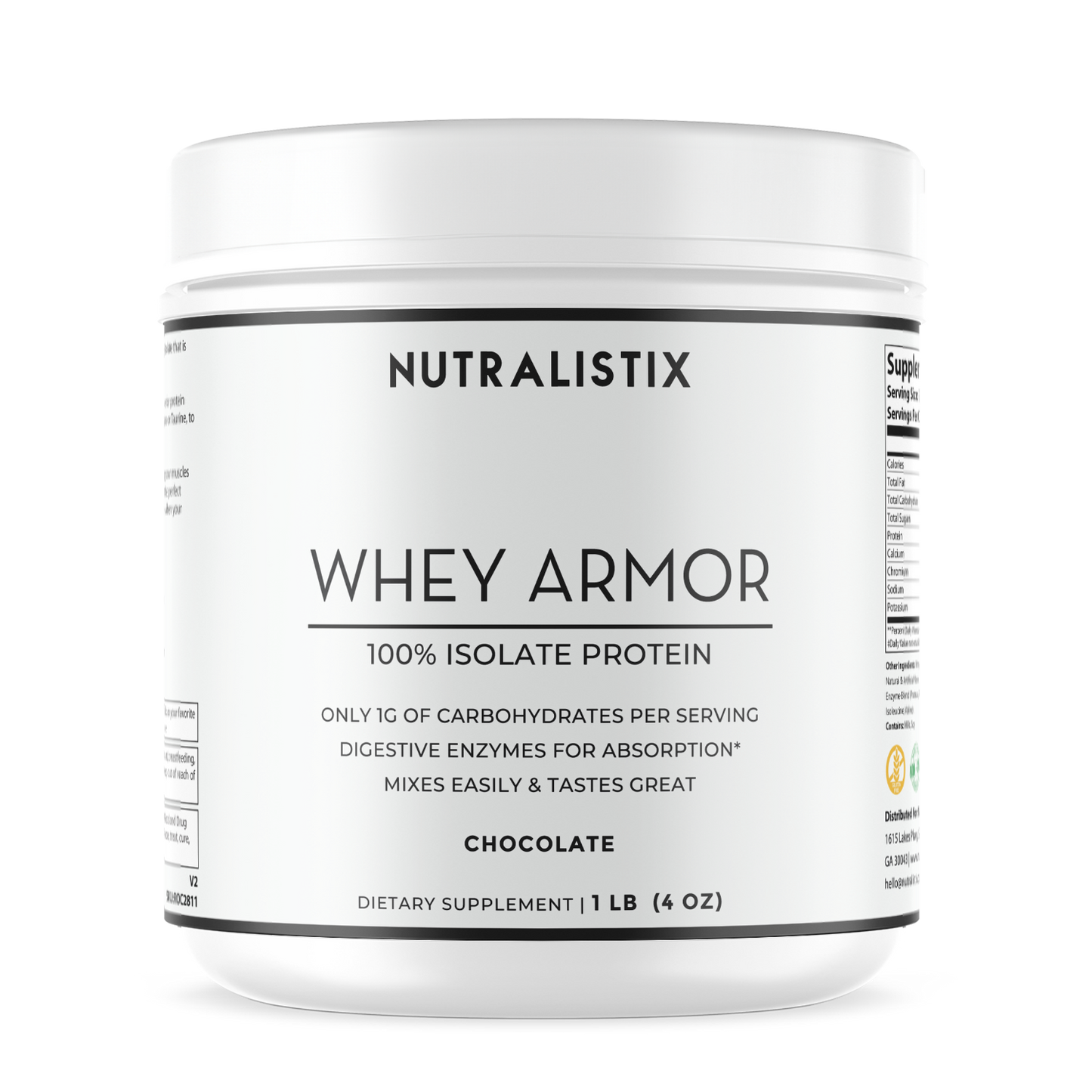 1lb 100% Whey Armor Isolate Protein Chocolate