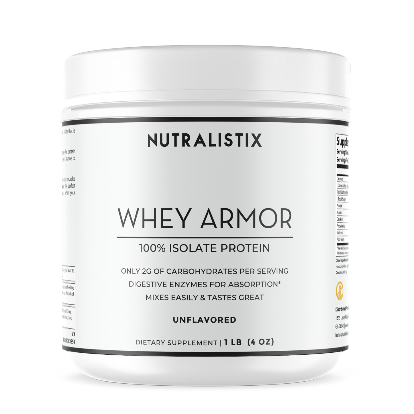 1lb Whey Armor Isolate Protein Unflavored