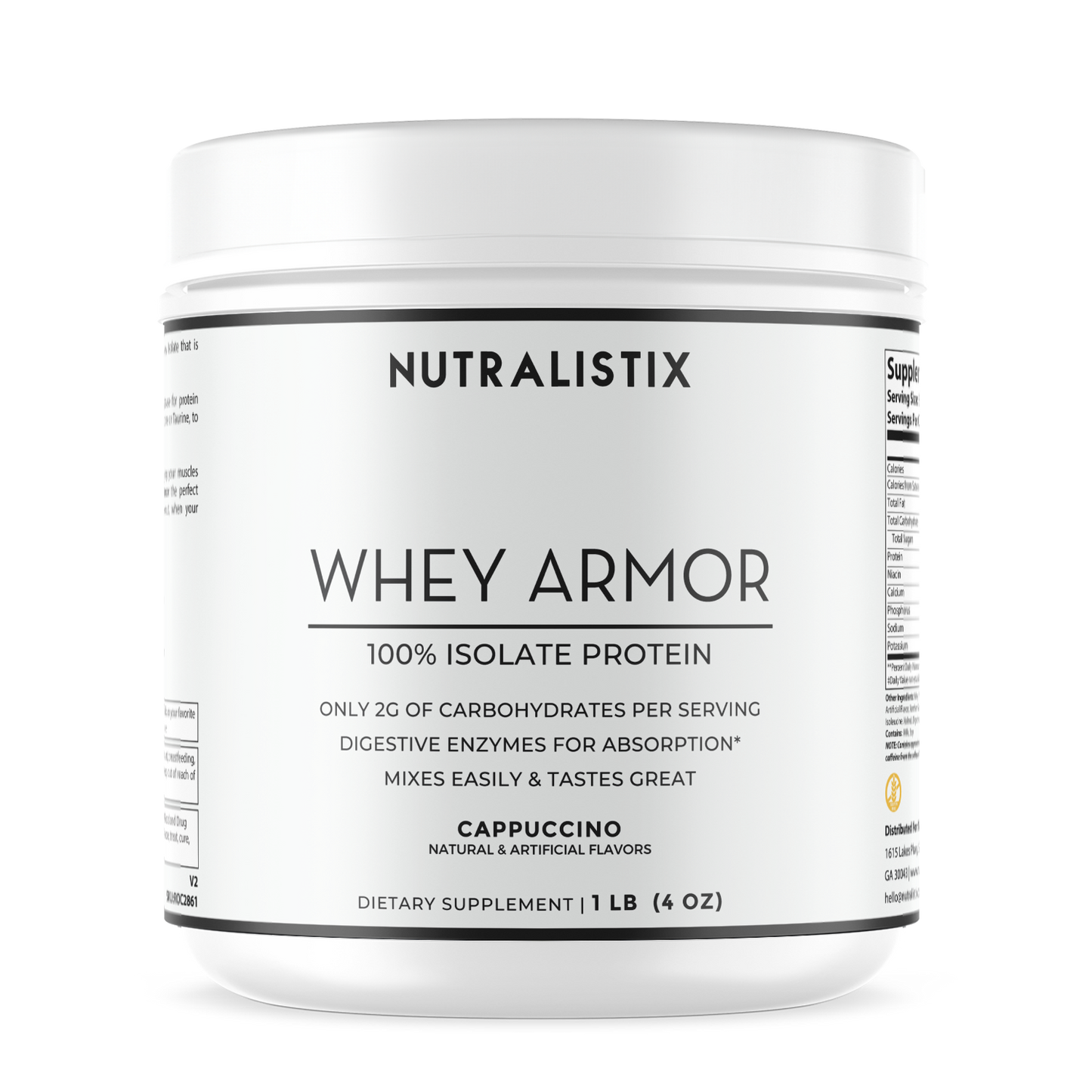 1lb 100% Whey Armor Isolate Protein Cappuccino