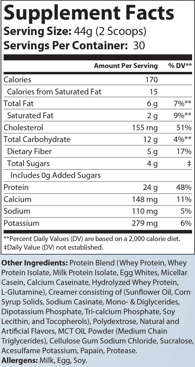 2.9lb Essential Meal Replacement Protein Vanilla Milkshake w/0% Added Suga