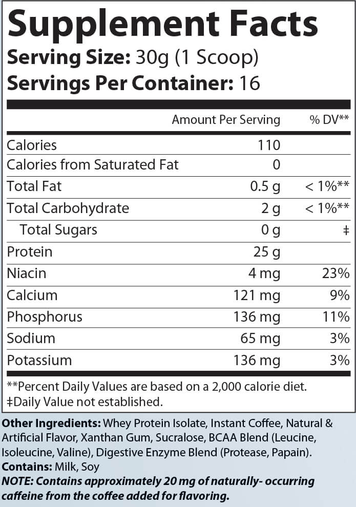 1lb 100% Whey Armor Isolate Protein Cappuccino