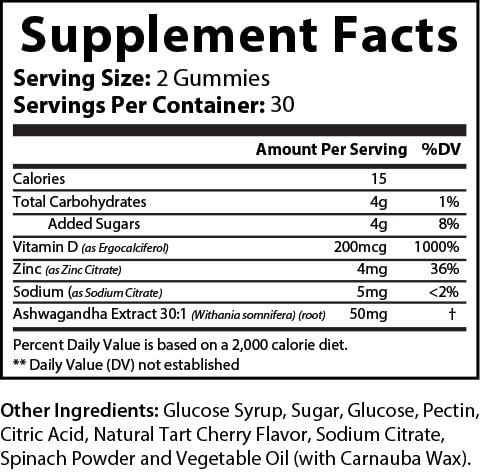 Ashwagandha with Vitamin D and Zinc Gummies